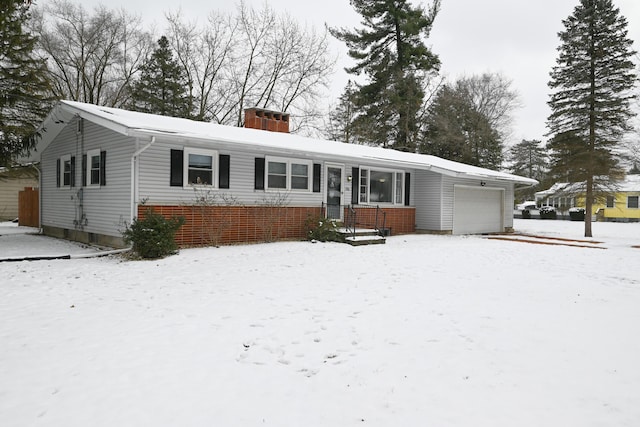 single story home featuring a garage