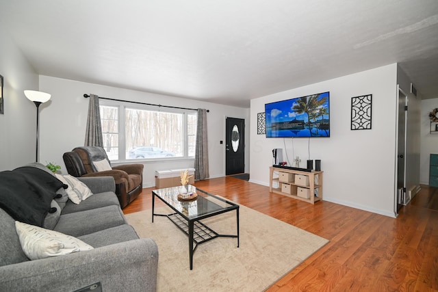 living room featuring hardwood / wood-style floors