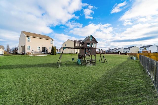 view of yard featuring a playground