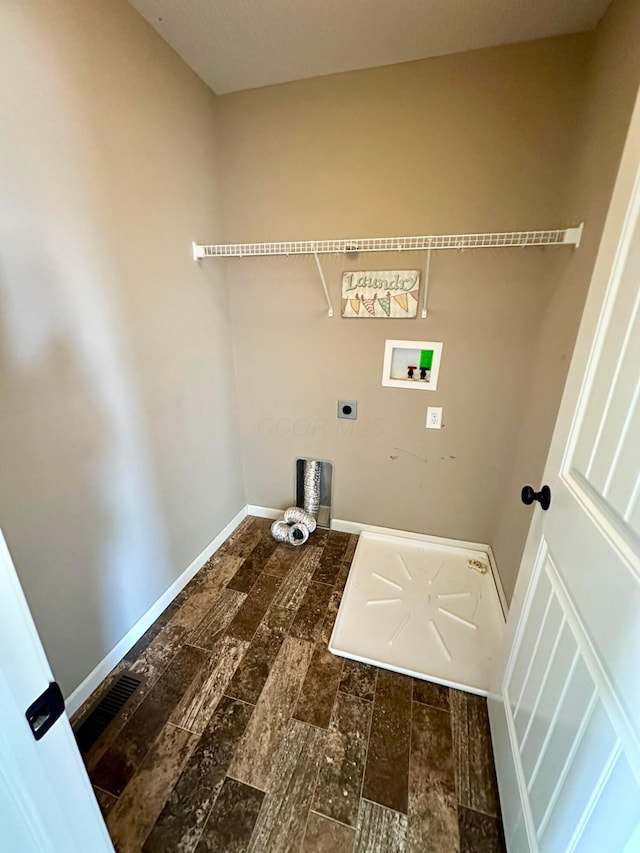 washroom featuring hookup for a washing machine and hookup for an electric dryer