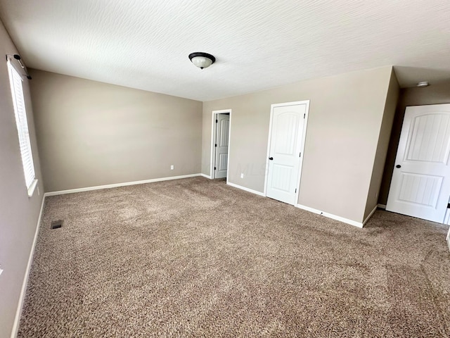 spare room with plenty of natural light, carpet floors, and a textured ceiling