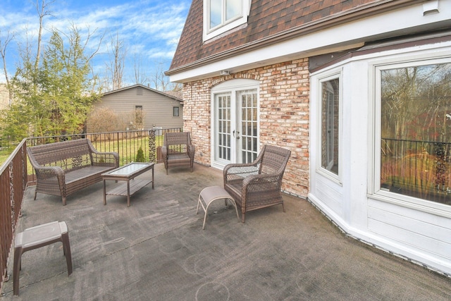 view of patio with french doors