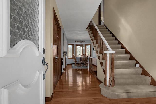 entrance foyer with wood-type flooring