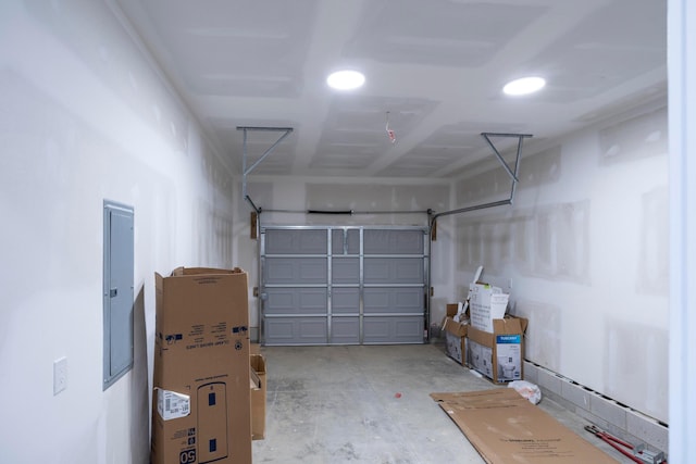 garage featuring electric panel