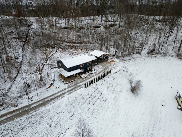 view of snowy aerial view