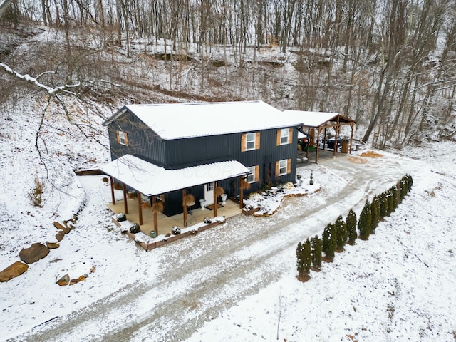 view of snowy aerial view