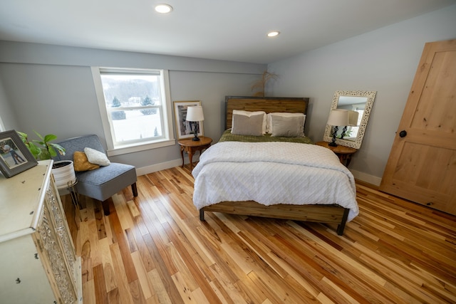 bedroom featuring light hardwood / wood-style floors