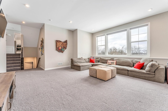 view of carpeted living room