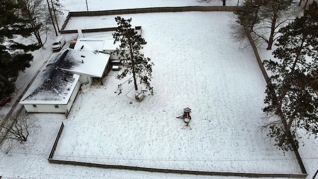 view of snowy aerial view