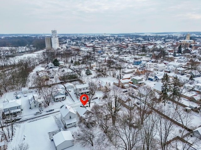 view of snowy aerial view