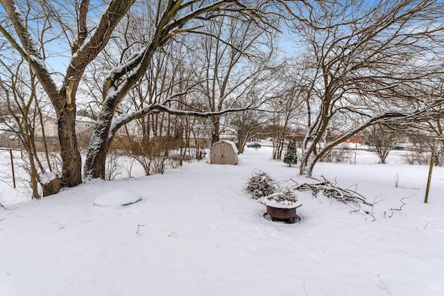 view of snowy yard