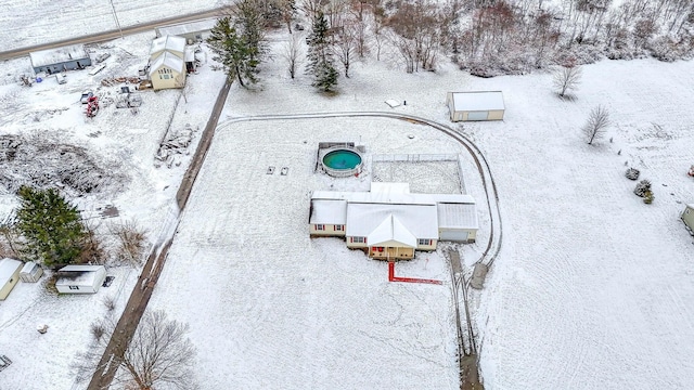 view of snowy aerial view