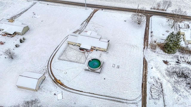 view of snowy aerial view