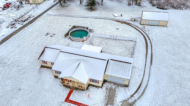 view of snowy aerial view