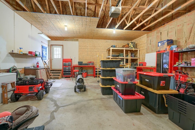 interior space featuring a garage door opener