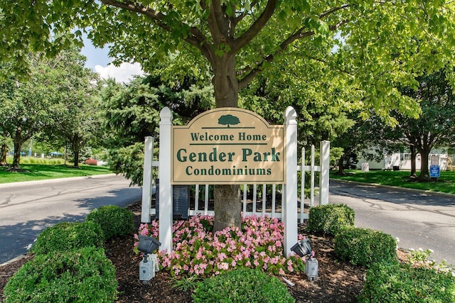 view of community sign