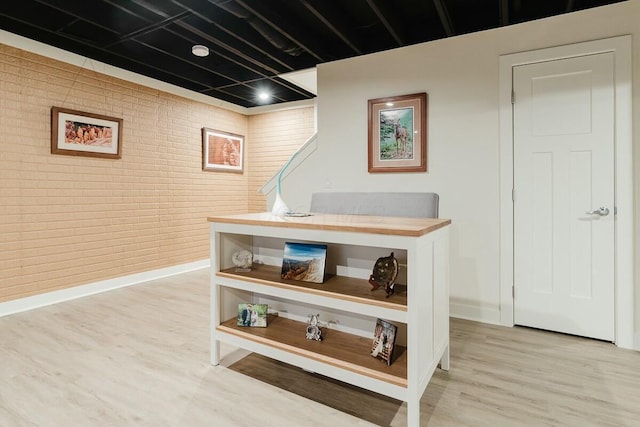 interior space with hardwood / wood-style flooring