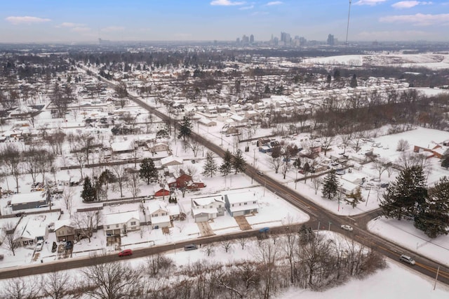 view of snowy aerial view