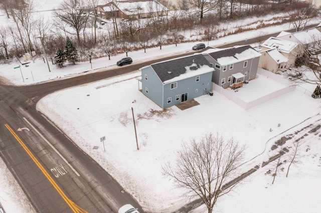 view of snowy aerial view