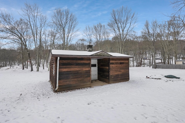 view of snow covered structure