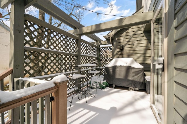 view of patio / terrace featuring a grill