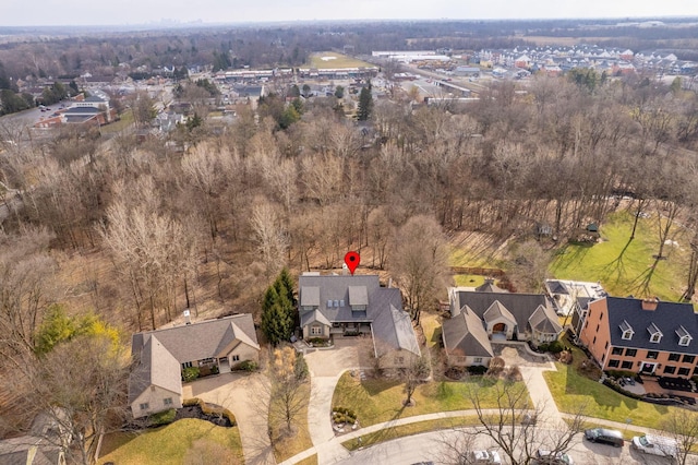 drone / aerial view with a residential view