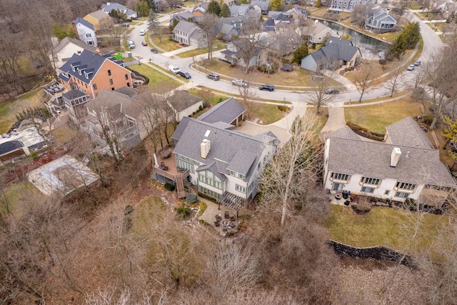 aerial view with a residential view