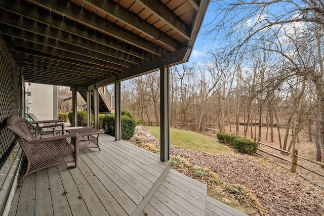 wooden terrace with fence