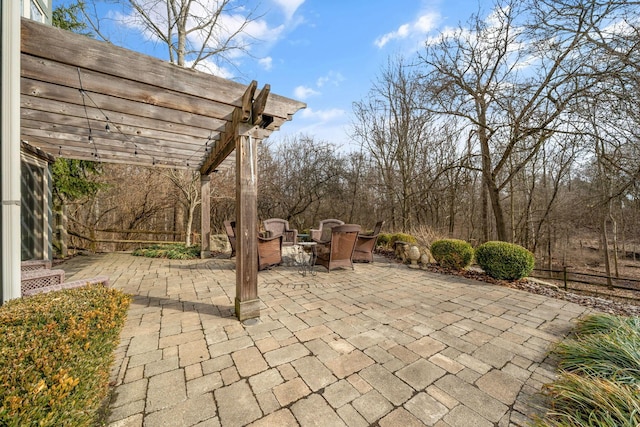 view of patio with a pergola