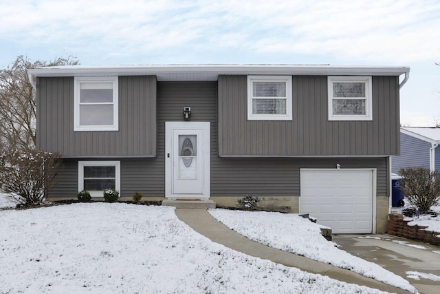 bi-level home with a garage