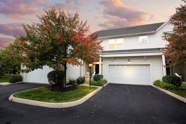 view of front of home with a garage