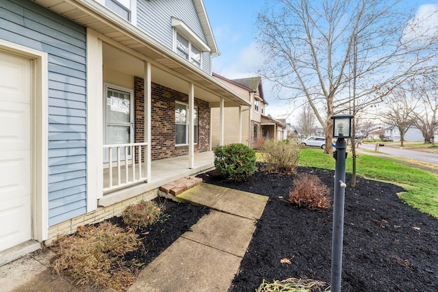 view of home's exterior with a porch