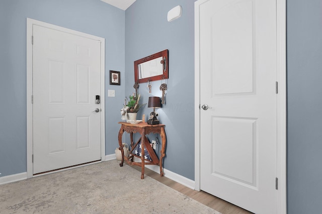 entryway featuring light hardwood / wood-style flooring