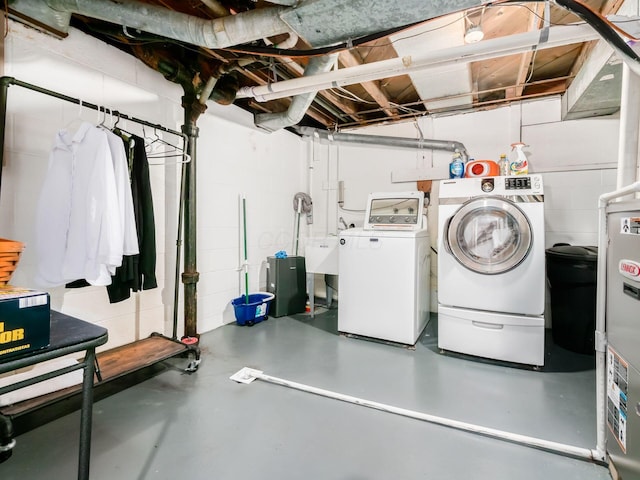 interior space with separate washer and dryer