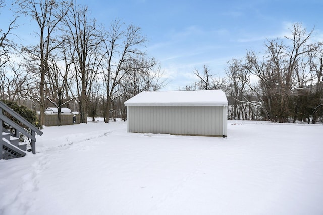 view of snow covered structure