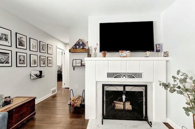 interior space with hardwood / wood-style floors