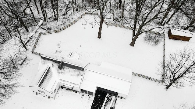 view of snowy aerial view