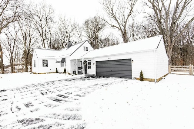 exterior space with a garage