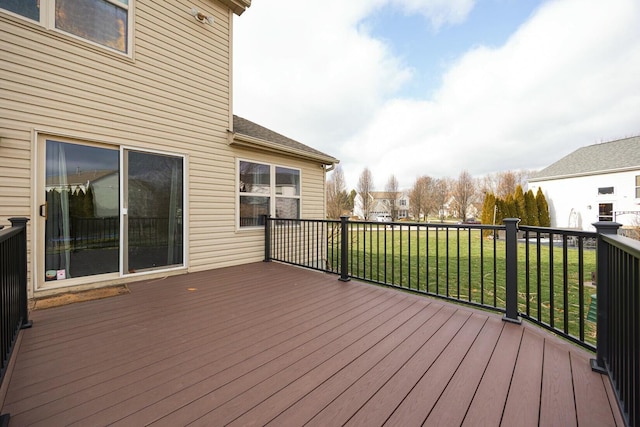 deck with a lawn