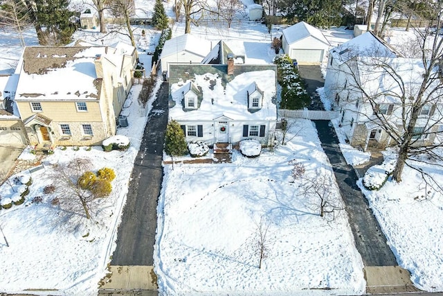 view of snowy aerial view