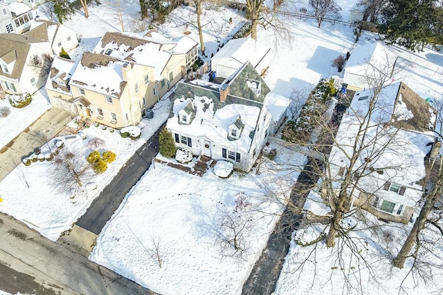 view of snowy aerial view