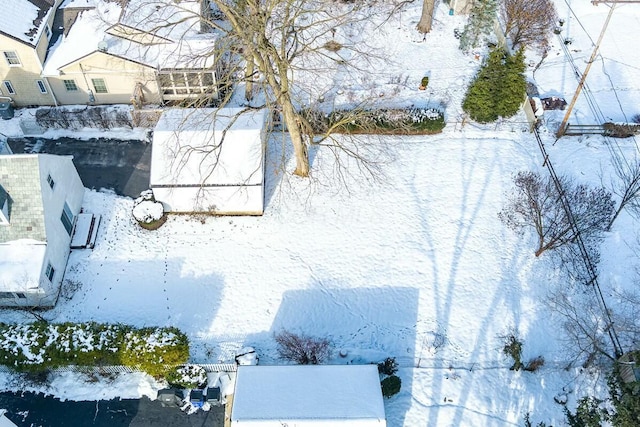 view of snowy aerial view