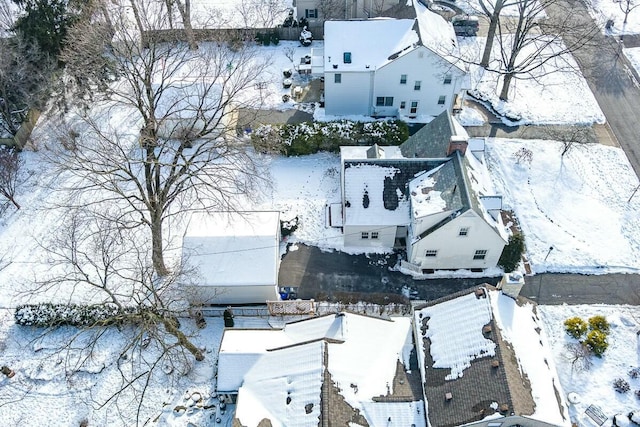 view of snowy aerial view