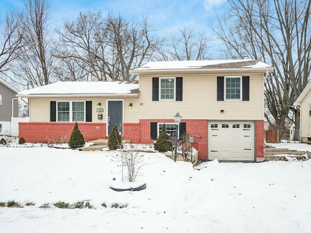 tri-level home with a garage