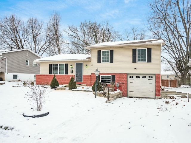 tri-level home with a garage