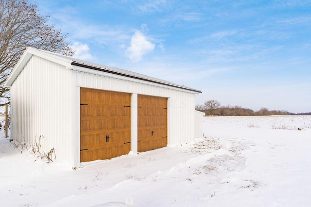 view of snow covered structure