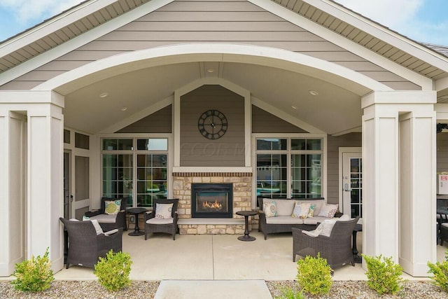 view of patio / terrace with an outdoor living space