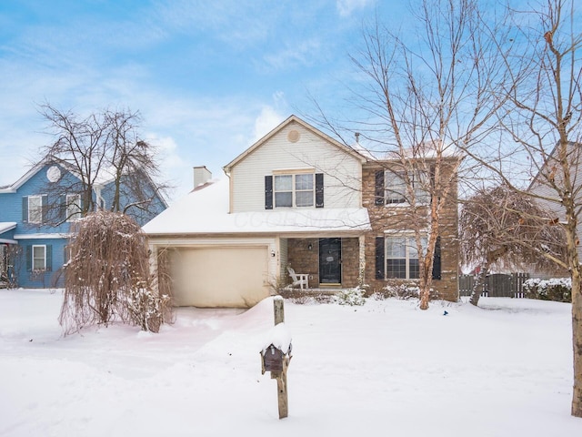 view of front property featuring a garage