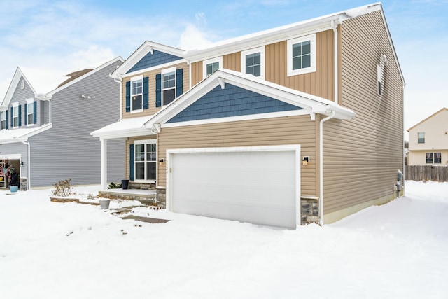 view of front facade with a garage