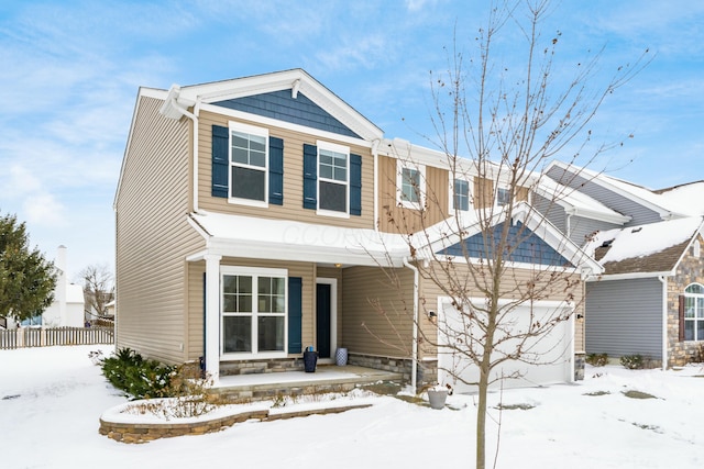 view of front facade with a garage